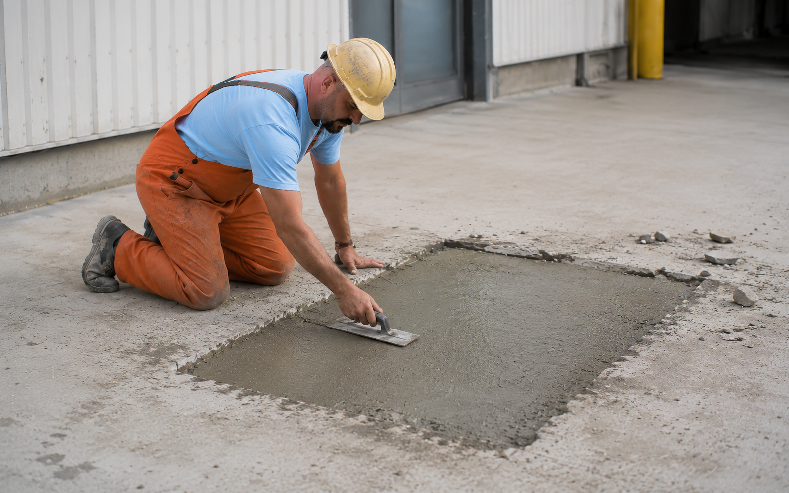 Engineer applying ZERITHON repair material
